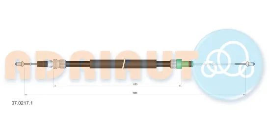 Seilzug, Feststellbremse hinten links hinten rechts ADRIAUTO 07.0217.1 Bild Seilzug, Feststellbremse hinten links hinten rechts ADRIAUTO 07.0217.1