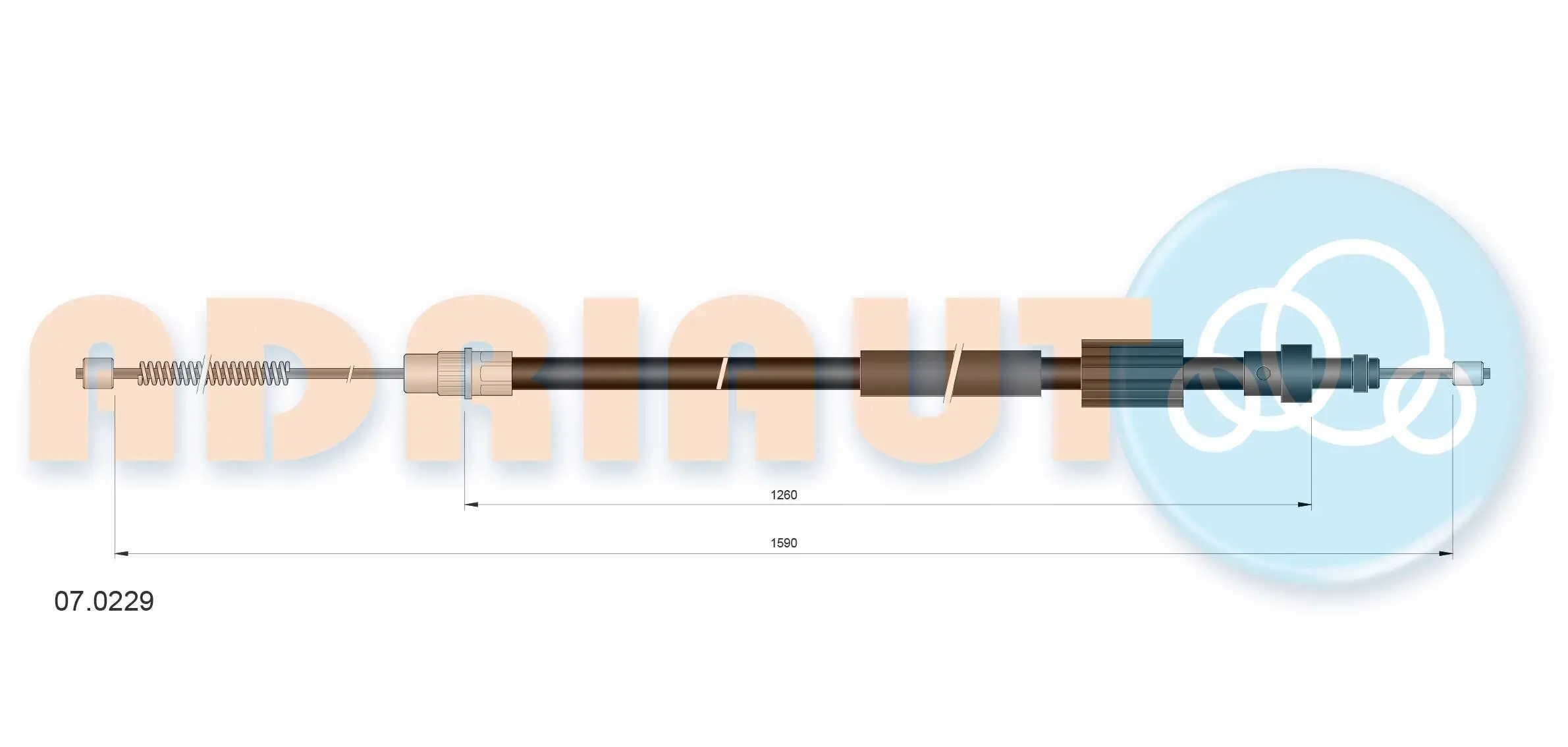 Seilzug, Feststellbremse hinten links ADRIAUTO 07.0229