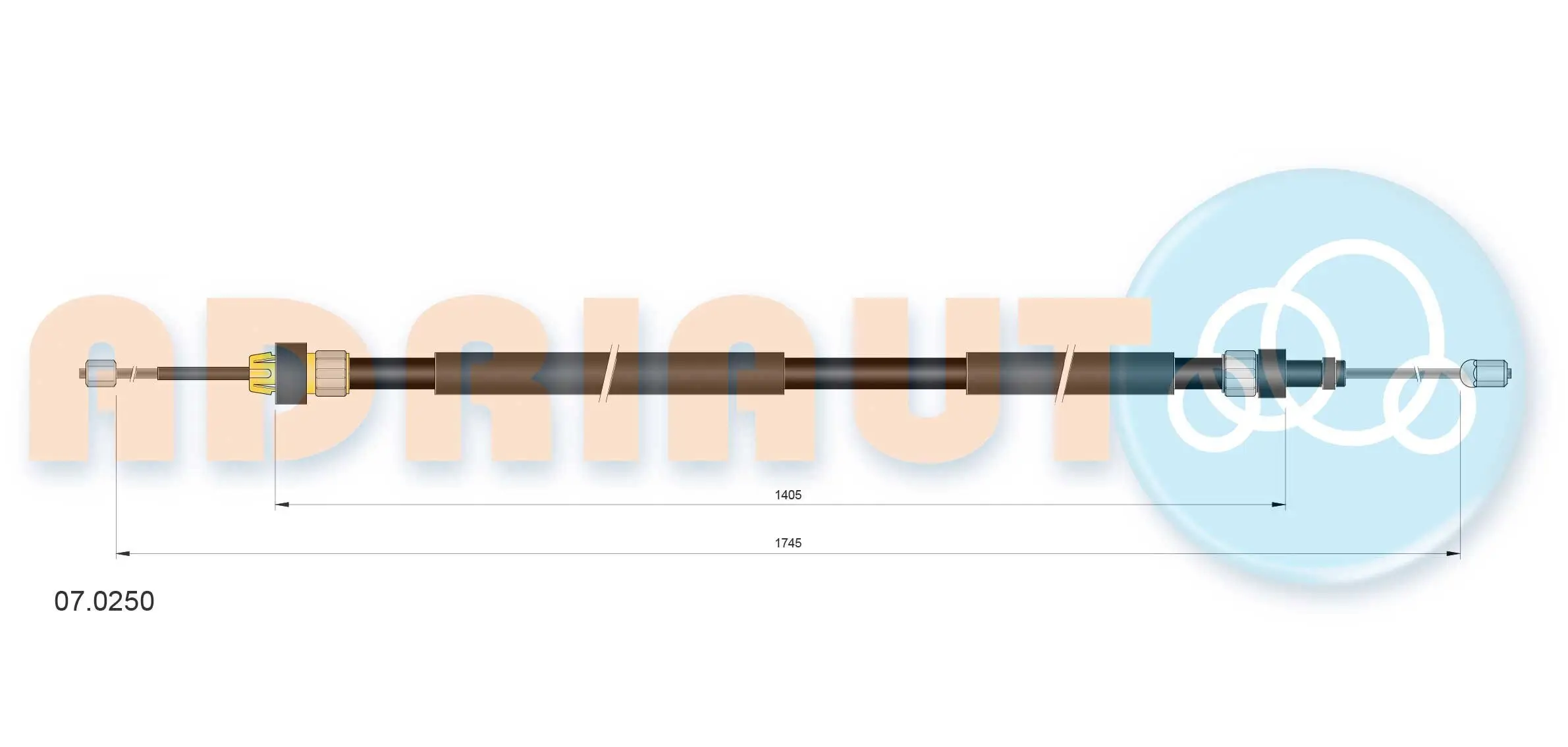 Seilzug, Feststellbremse hinten links ADRIAUTO 07.0250