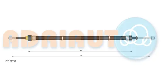 Seilzug, Feststellbremse hinten links ADRIAUTO 07.0250 Bild Seilzug, Feststellbremse hinten links ADRIAUTO 07.0250