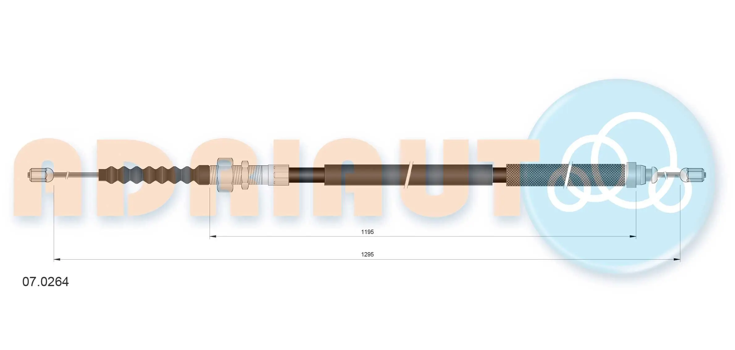 Seilzug, Feststellbremse hinten links ADRIAUTO 07.0264