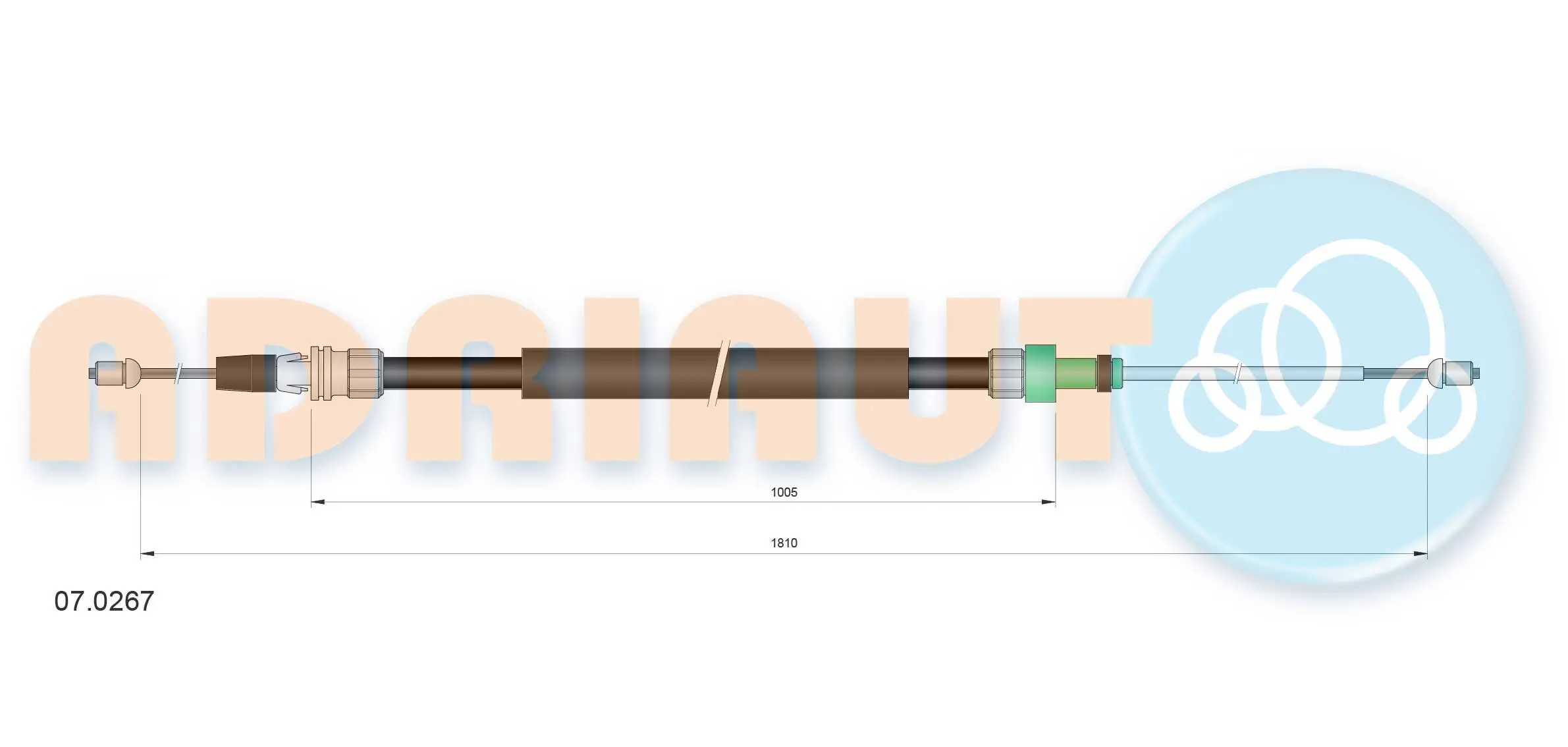 Seilzug, Feststellbremse hinten links hinten rechts ADRIAUTO 07.0267