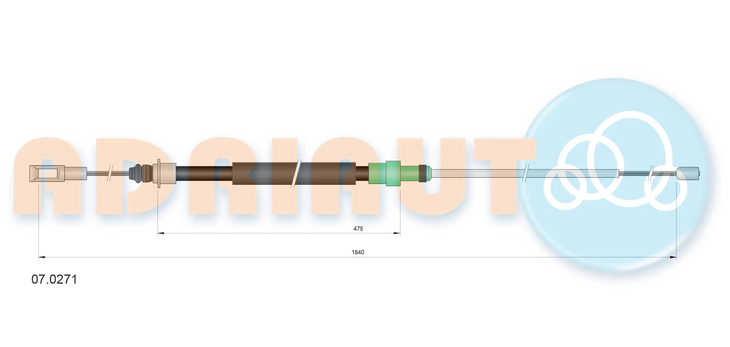 Seilzug, Feststellbremse hinten links hinten rechts ADRIAUTO 07.0271