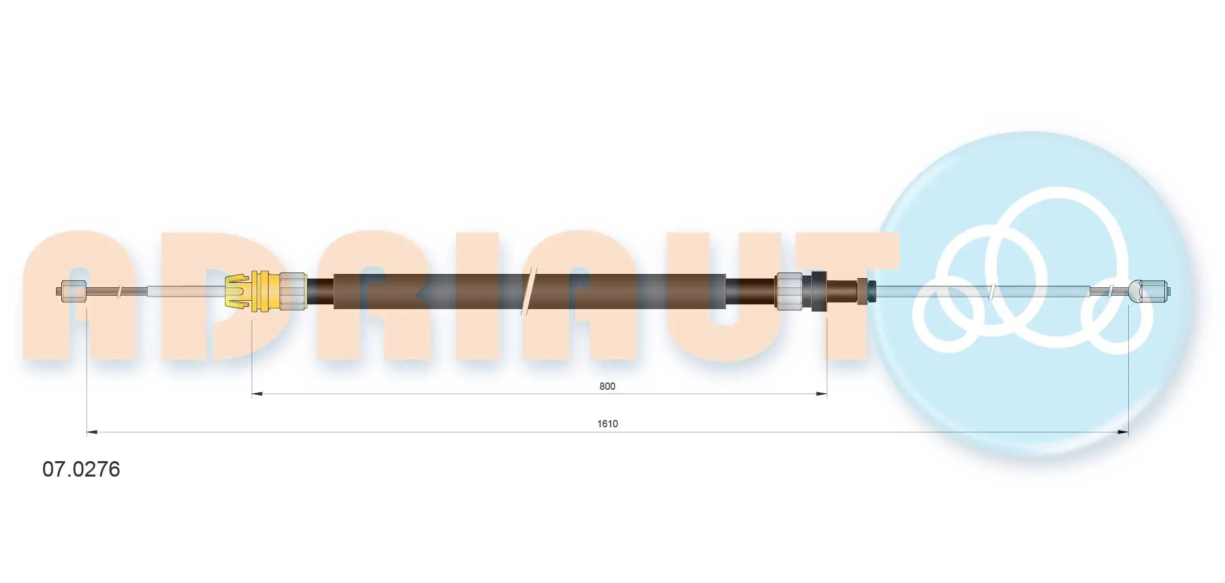 Seilzug, Feststellbremse hinten links hinten rechts ADRIAUTO 07.0276