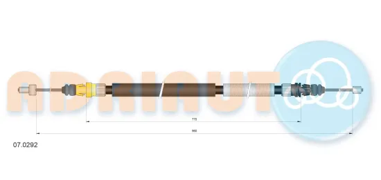 Seilzug, Feststellbremse hinten rechts ADRIAUTO 07.0292 Bild Seilzug, Feststellbremse hinten rechts ADRIAUTO 07.0292