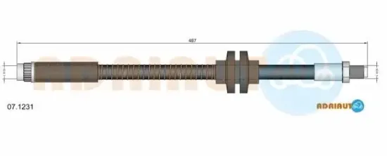 Bremsschlauch Vorderachse links Vorderachse rechts ADRIAUTO 07.1231 Bild Bremsschlauch Vorderachse links Vorderachse rechts ADRIAUTO 07.1231