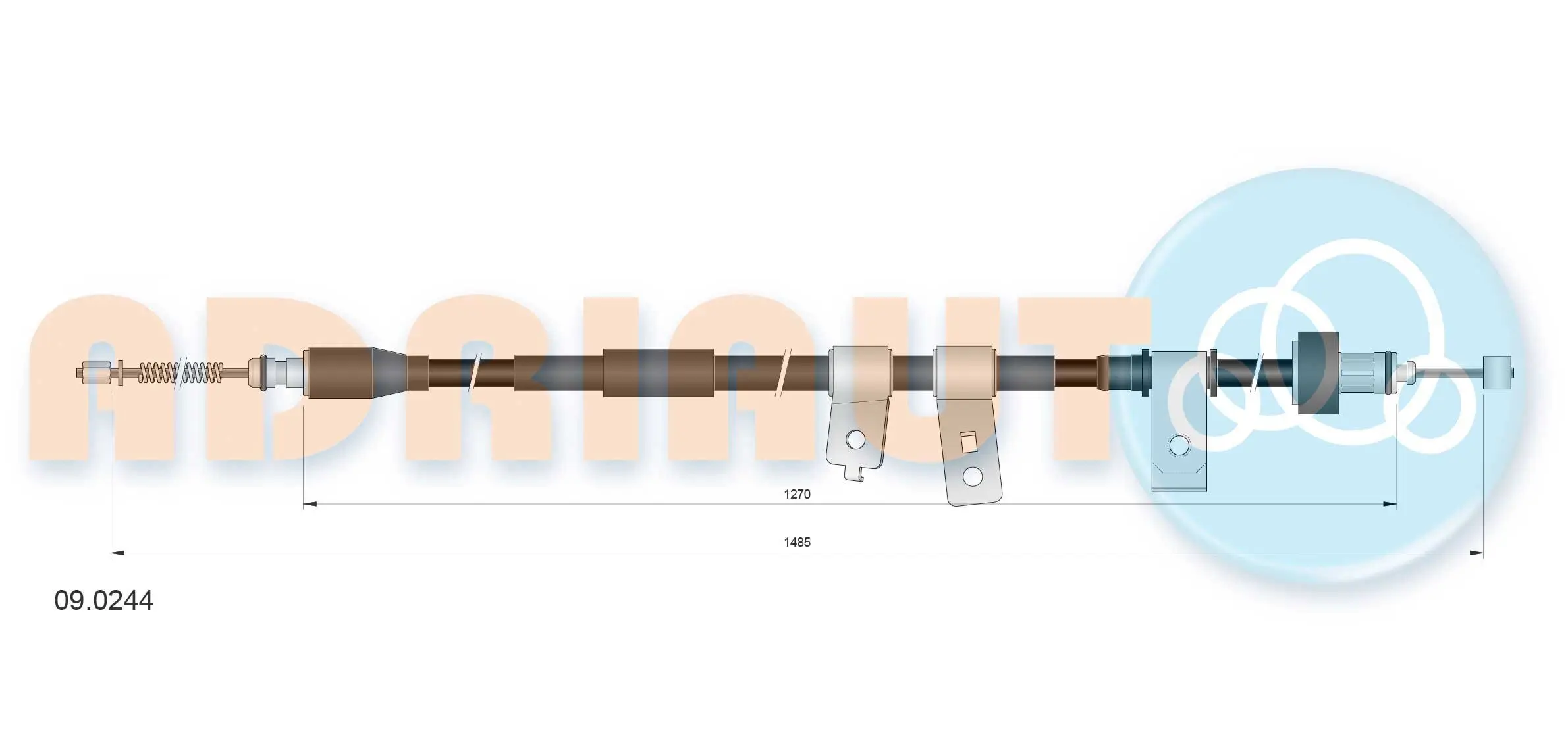 Seilzug, Feststellbremse hinten rechts ADRIAUTO 09.0244