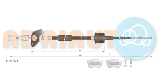 Seilzug, Kupplungsbetätigung ADRIAUTO 11.0135.1 Bild Seilzug, Kupplungsbetätigung ADRIAUTO 11.0135.1