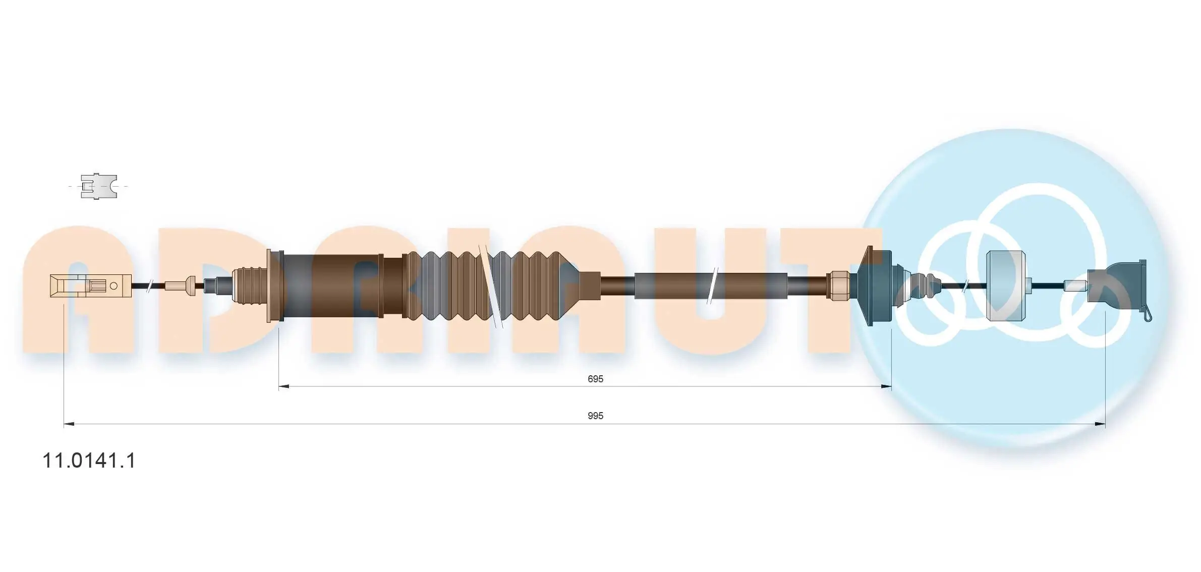 Seilzug, Kupplungsbetätigung ADRIAUTO 11.0141.1