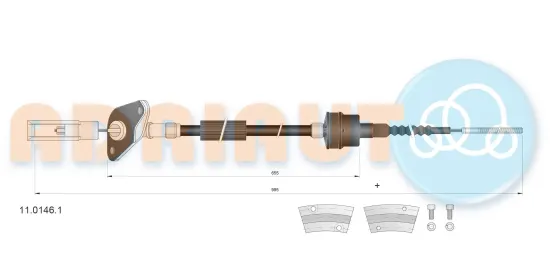 Seilzug, Kupplungsbetätigung ADRIAUTO 11.0146.1 Bild Seilzug, Kupplungsbetätigung ADRIAUTO 11.0146.1