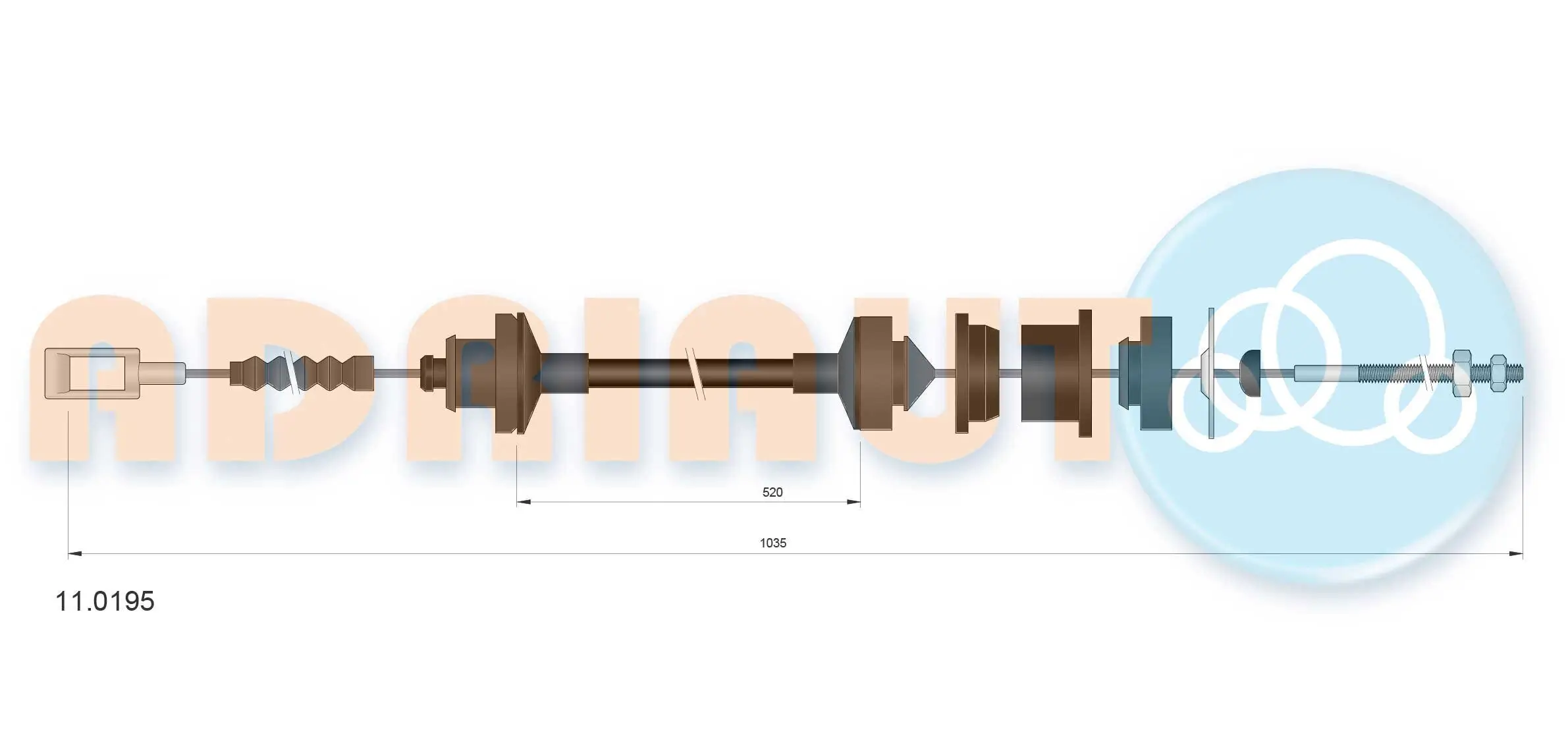 Seilzug, Kupplungsbetätigung ADRIAUTO 11.0195