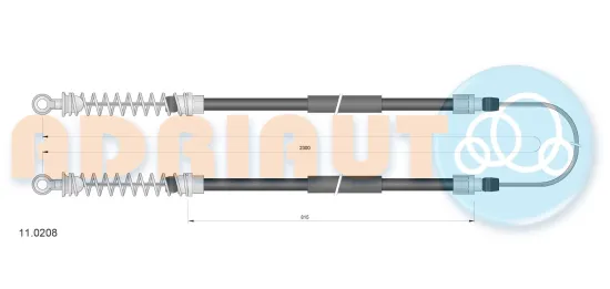 Seilzug, Feststellbremse hinten ADRIAUTO 11.0208 Bild Seilzug, Feststellbremse hinten ADRIAUTO 11.0208