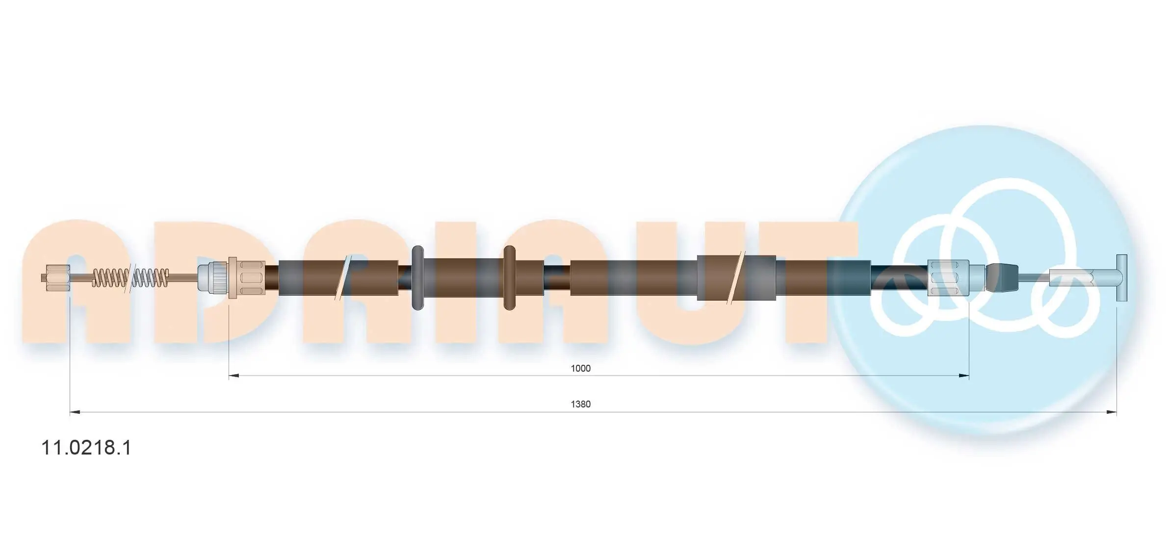 Seilzug, Feststellbremse hinten rechts ADRIAUTO 11.0218.1