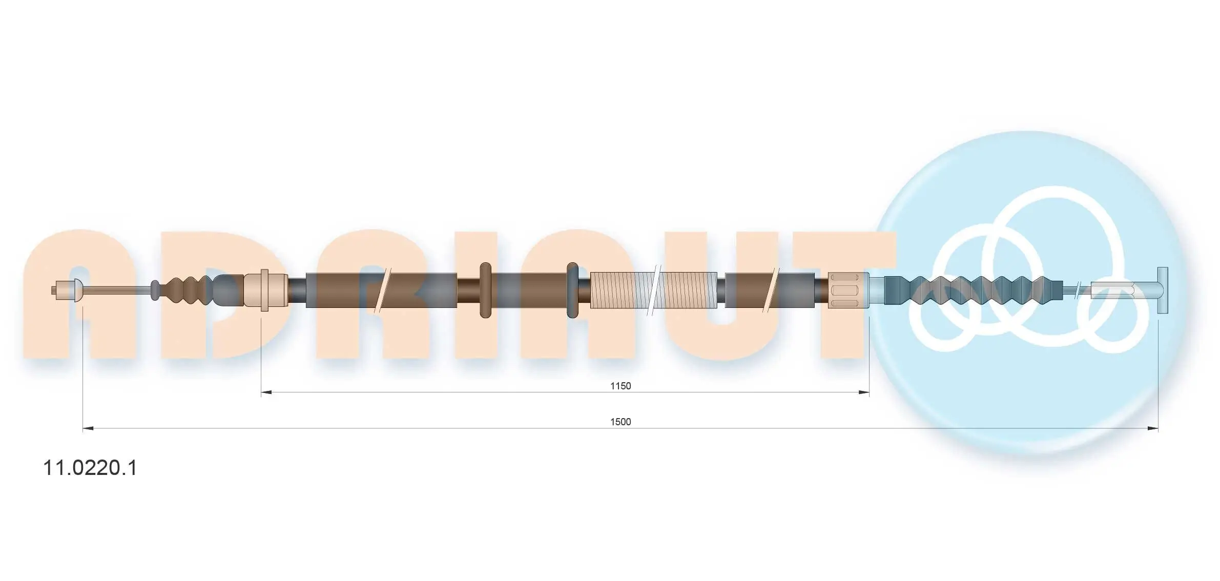 Seilzug, Feststellbremse hinten links ADRIAUTO 11.0220.1