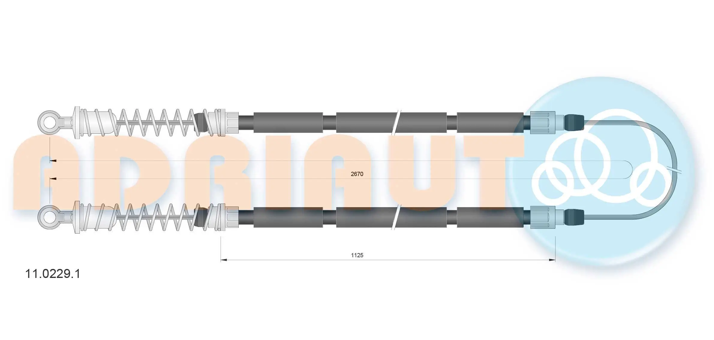 Seilzug, Feststellbremse hinten ADRIAUTO 11.0229.1