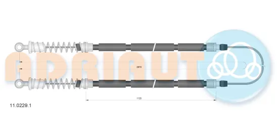 Seilzug, Feststellbremse hinten ADRIAUTO 11.0229.1 Bild Seilzug, Feststellbremse hinten ADRIAUTO 11.0229.1