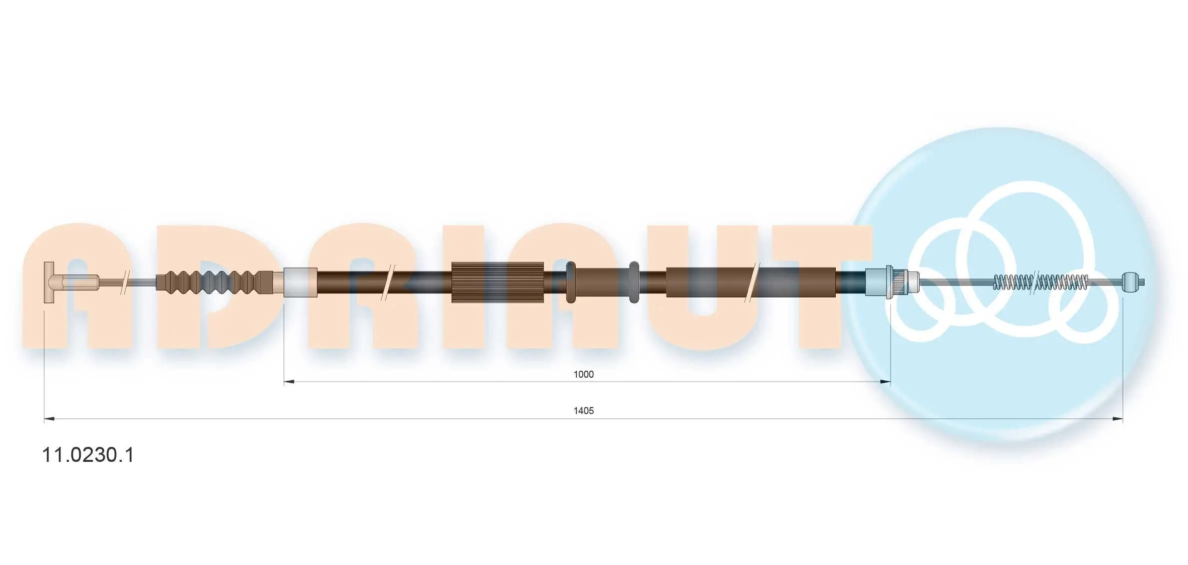 Seilzug, Feststellbremse hinten rechts ADRIAUTO 11.0230.1
