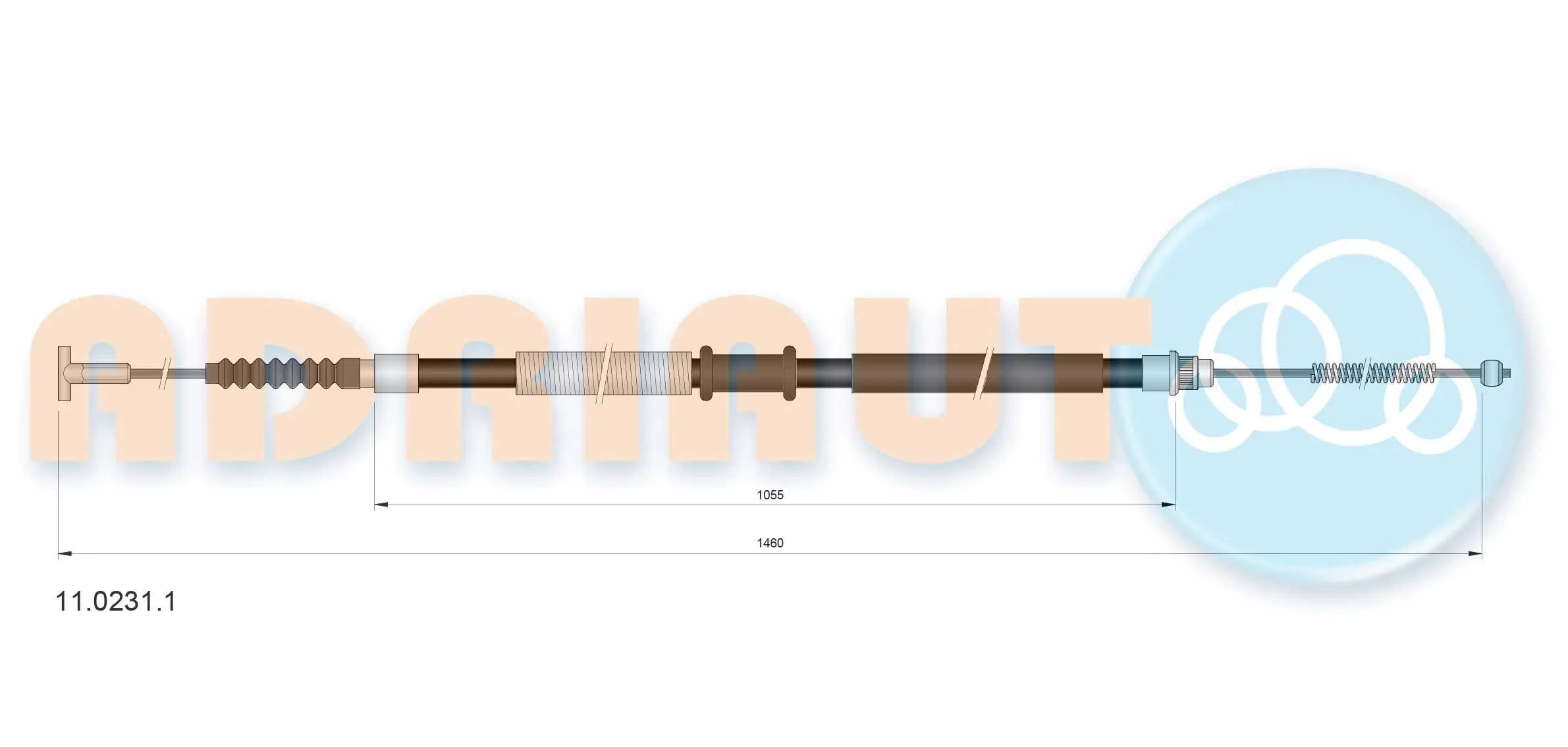 Seilzug, Feststellbremse hinten links ADRIAUTO 11.0231.1
