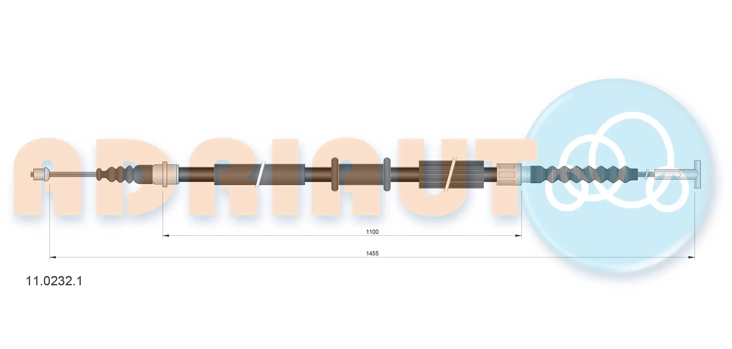 Seilzug, Feststellbremse hinten rechts ADRIAUTO 11.0232.1