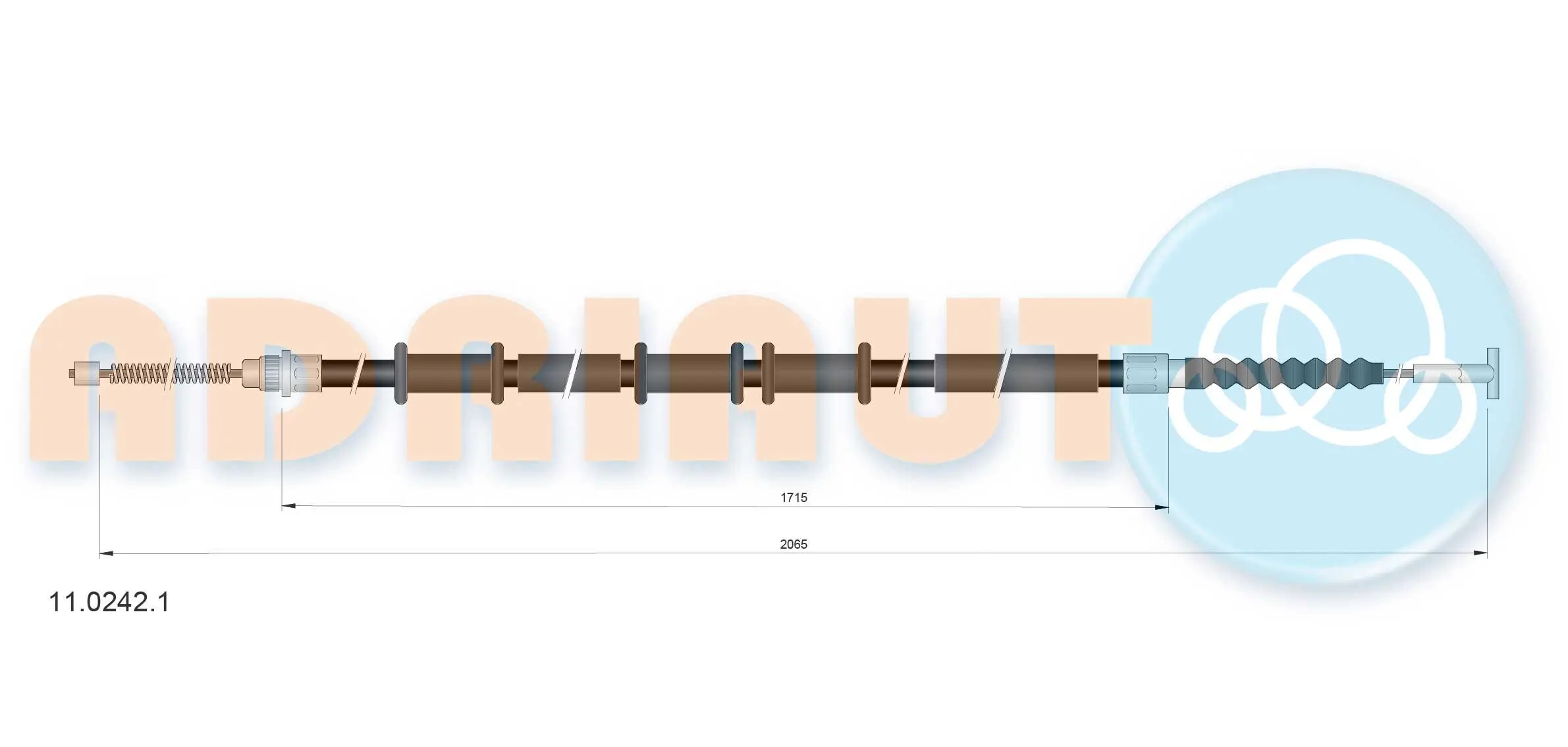 Seilzug, Feststellbremse hinten rechts ADRIAUTO 11.0242.1
