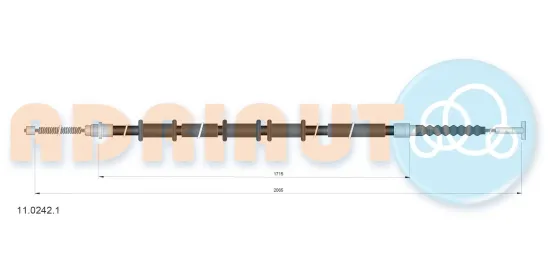 Seilzug, Feststellbremse hinten rechts ADRIAUTO 11.0242.1 Bild Seilzug, Feststellbremse hinten rechts ADRIAUTO 11.0242.1