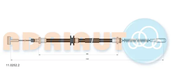 Seilzug, Feststellbremse hinten links hinten rechts ADRIAUTO 11.0252.2 Bild Seilzug, Feststellbremse hinten links hinten rechts ADRIAUTO 11.0252.2