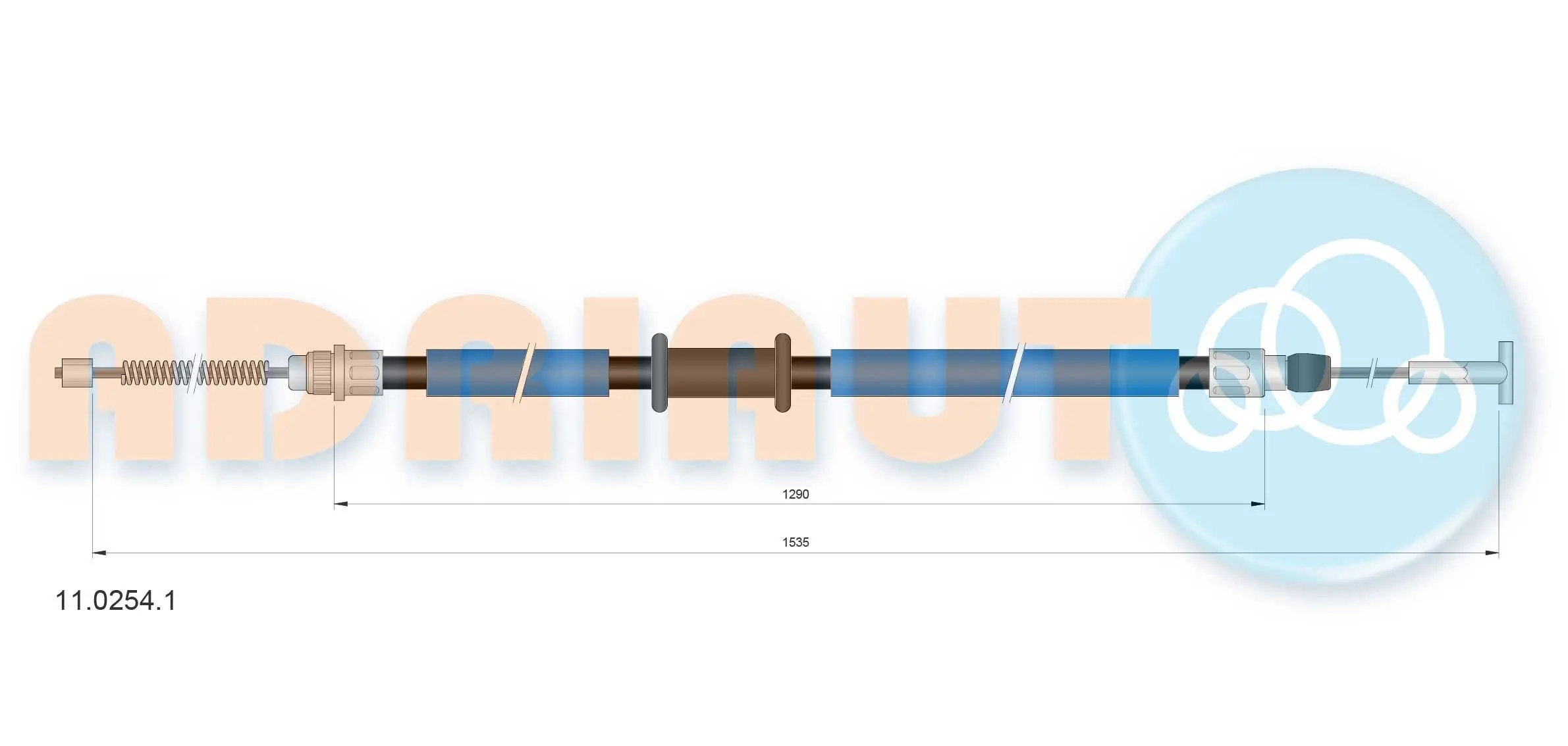 Seilzug, Feststellbremse hinten links ADRIAUTO 11.0254.1