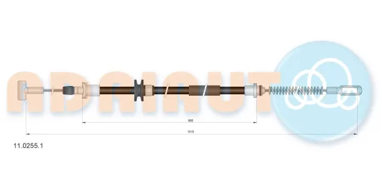 Seilzug, Feststellbremse hinten links hinten rechts ADRIAUTO 11.0255.1 Bild Seilzug, Feststellbremse hinten links hinten rechts ADRIAUTO 11.0255.1