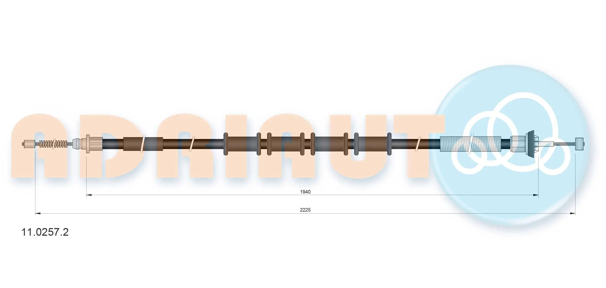 Seilzug, Feststellbremse hinten links hinten rechts ADRIAUTO 11.0257.2