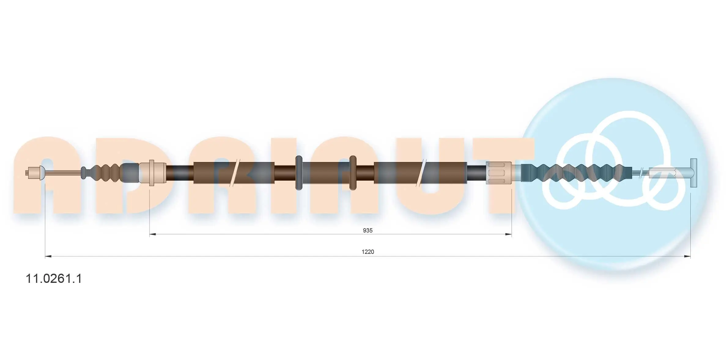 Seilzug, Feststellbremse hinten links ADRIAUTO 11.0261.1