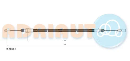 Seilzug, Feststellbremse hinten rechts ADRIAUTO 11.0263.1 Bild Seilzug, Feststellbremse hinten rechts ADRIAUTO 11.0263.1