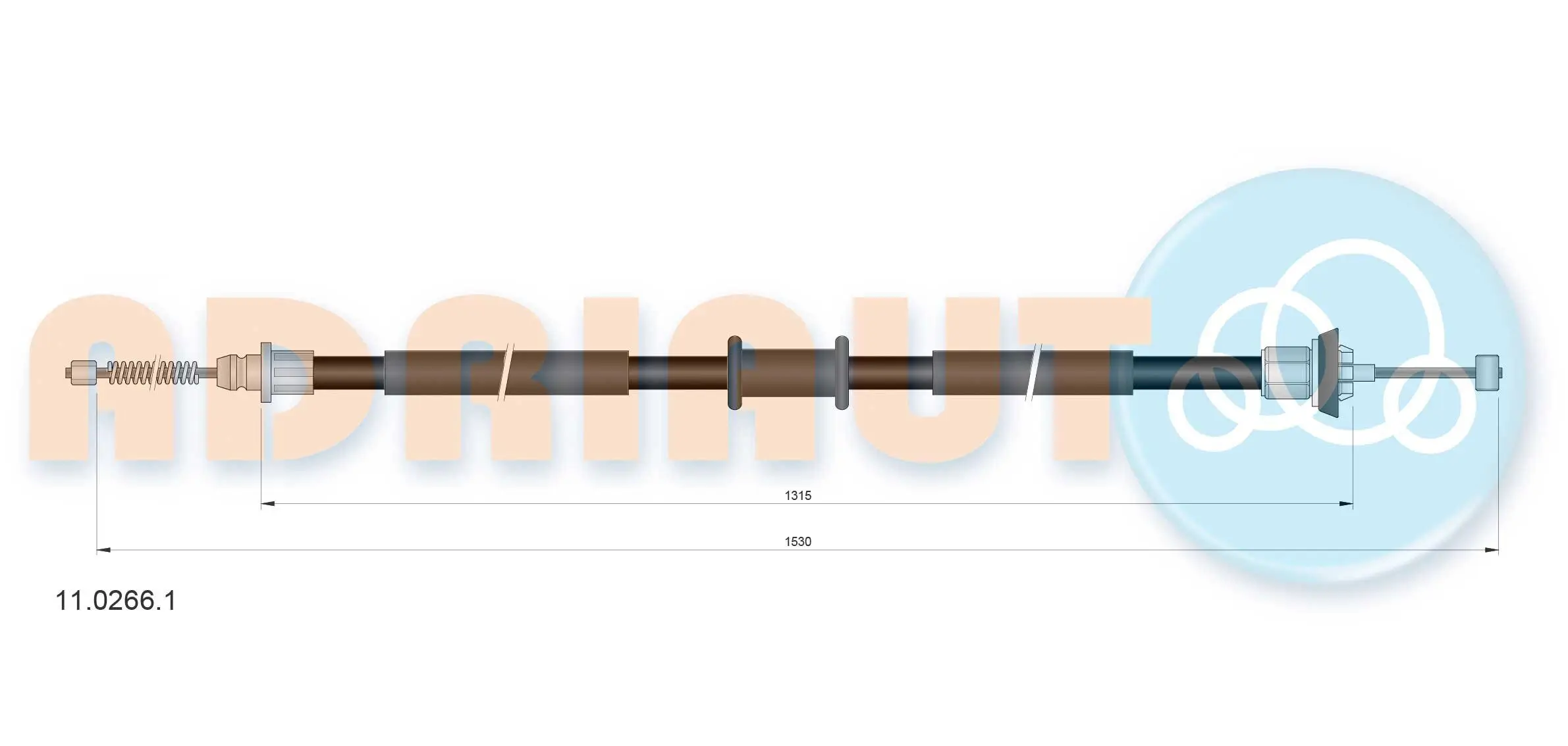 Seilzug, Feststellbremse hinten links hinten rechts ADRIAUTO 11.0266.1