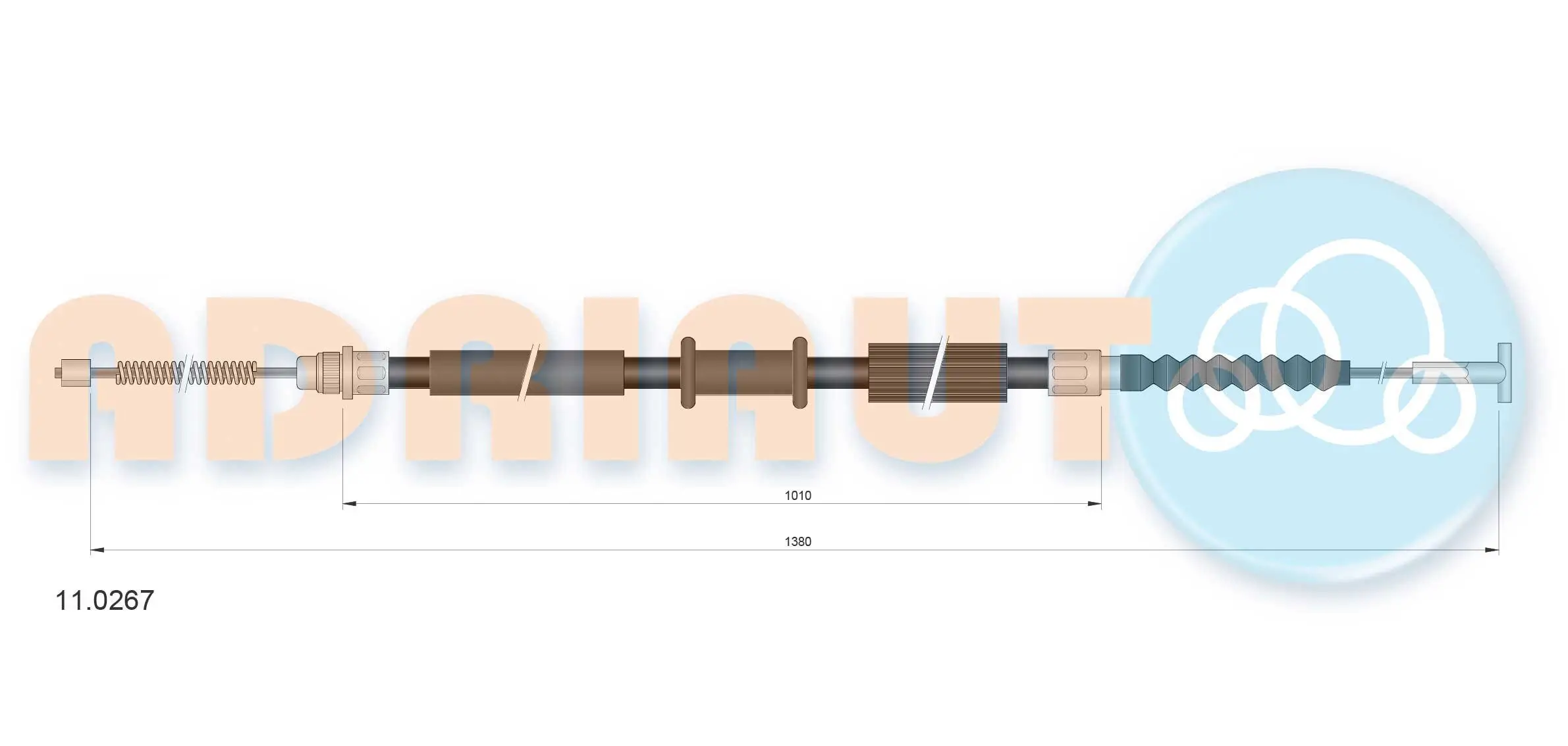 Seilzug, Feststellbremse hinten rechts ADRIAUTO 11.0267
