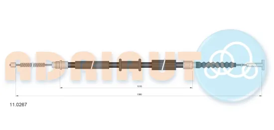 Seilzug, Feststellbremse hinten rechts ADRIAUTO 11.0267 Bild Seilzug, Feststellbremse hinten rechts ADRIAUTO 11.0267