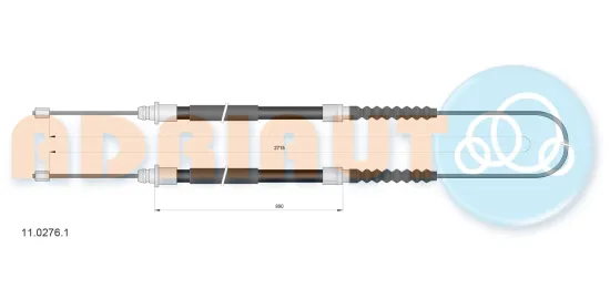 Seilzug, Feststellbremse hinten ADRIAUTO 11.0276.1 Bild Seilzug, Feststellbremse hinten ADRIAUTO 11.0276.1