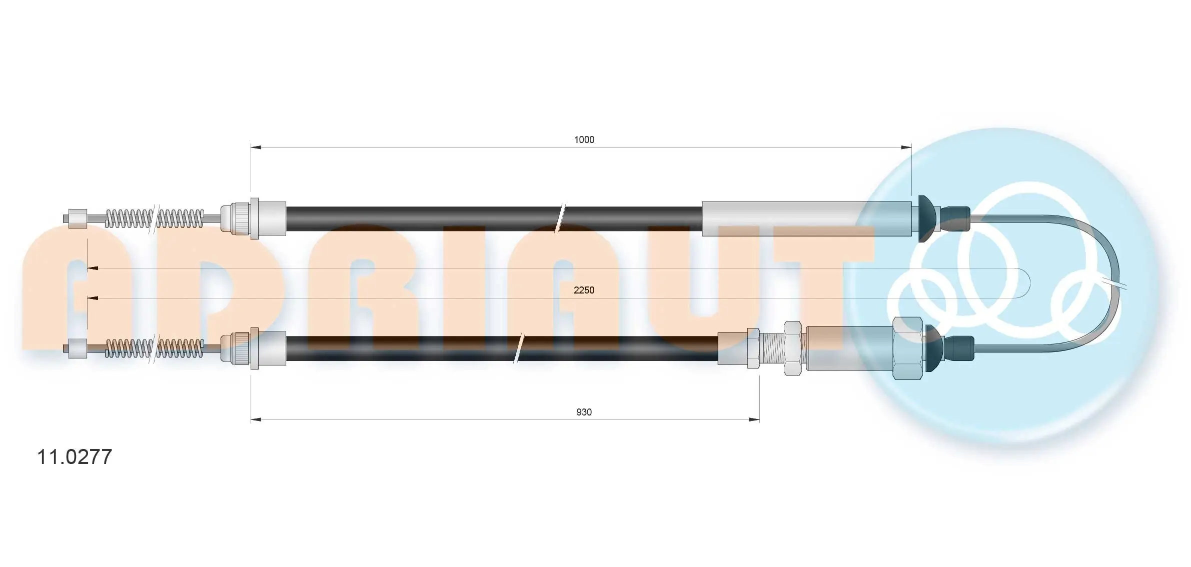 Seilzug, Feststellbremse hinten ADRIAUTO 11.0277
