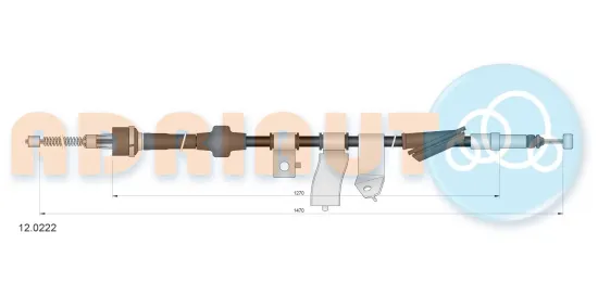 Seilzug, Feststellbremse hinten links ADRIAUTO 12.0222 Bild Seilzug, Feststellbremse hinten links ADRIAUTO 12.0222