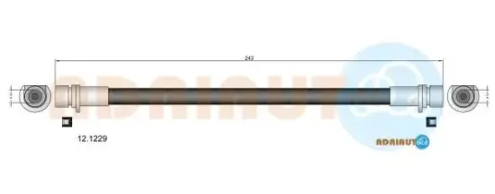 Bremsschlauch Hinterachse links Hinterachse rechts ADRIAUTO 12.1229 Bild Bremsschlauch Hinterachse links Hinterachse rechts ADRIAUTO 12.1229