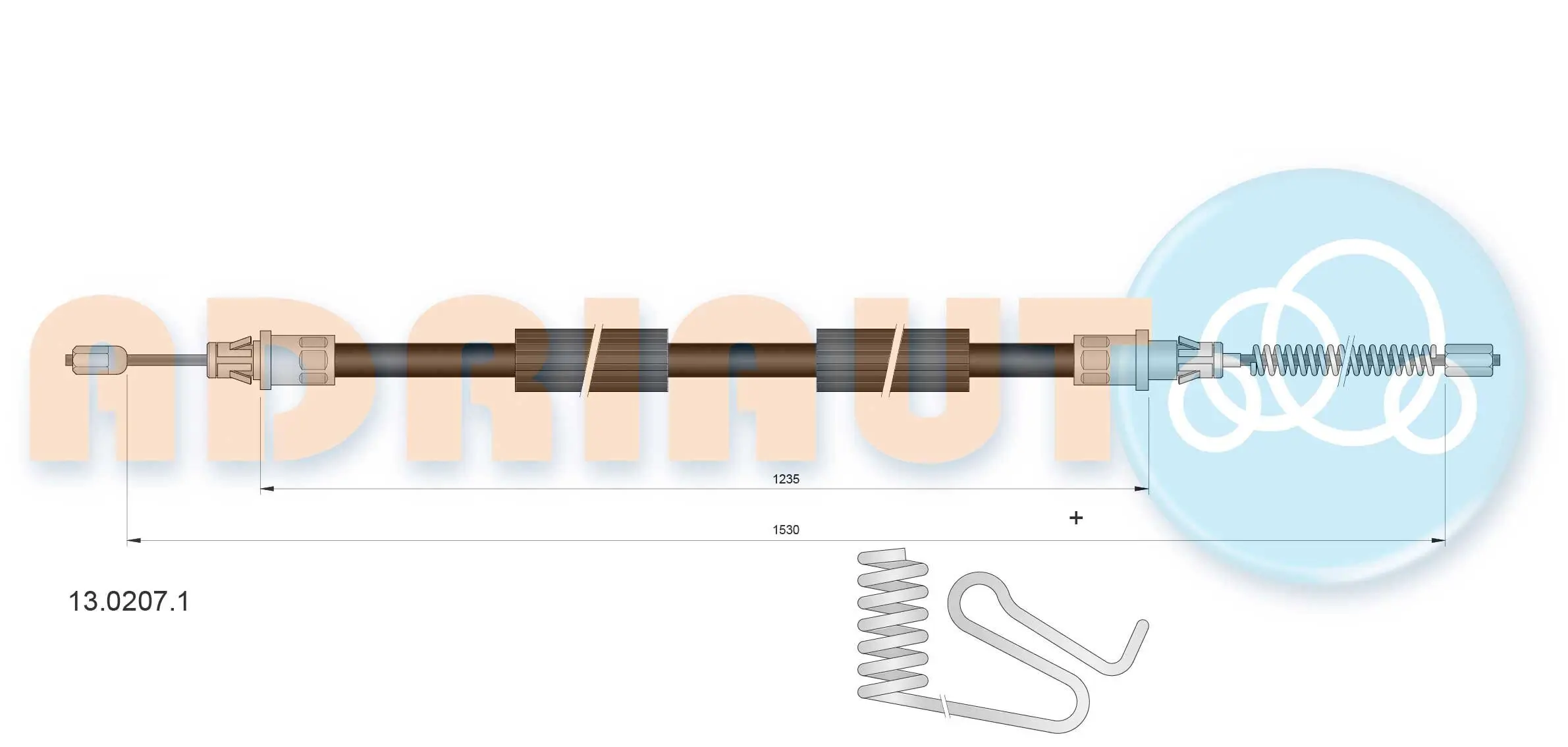 Seilzug, Feststellbremse hinten links ADRIAUTO 13.0207.1
