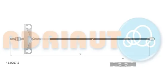 Seilzug, Feststellbremse mitte ADRIAUTO 13.0207.2 Bild Seilzug, Feststellbremse mitte ADRIAUTO 13.0207.2