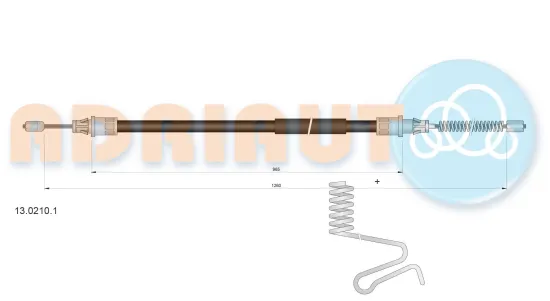 Seilzug, Feststellbremse hinten rechts ADRIAUTO 13.0210.1 Bild Seilzug, Feststellbremse hinten rechts ADRIAUTO 13.0210.1