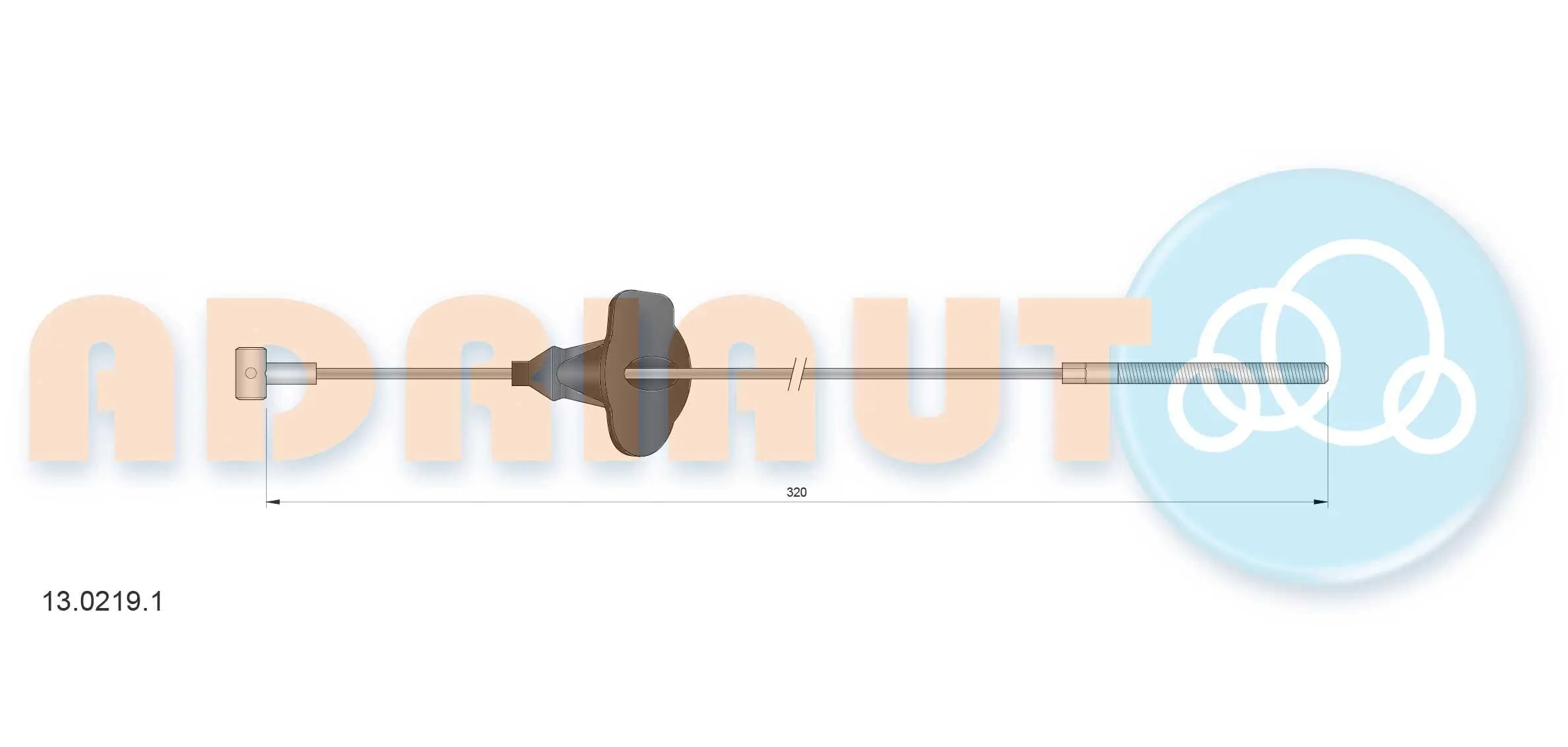 Seilzug, Feststellbremse vorne ADRIAUTO 13.0219.1