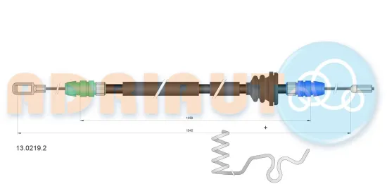 Seilzug, Feststellbremse hinten links ADRIAUTO 13.0219.2 Bild Seilzug, Feststellbremse hinten links ADRIAUTO 13.0219.2