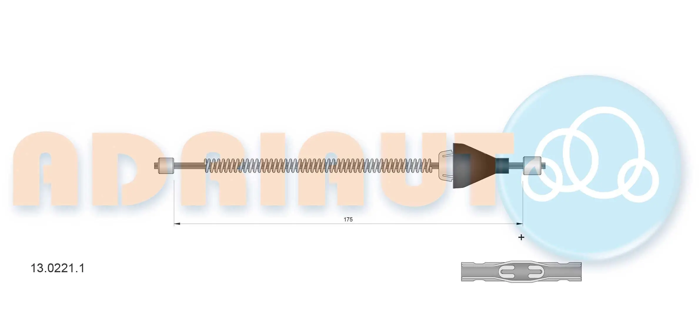 Seilzug, Feststellbremse hinten links hinten rechts ADRIAUTO 13.0221.1