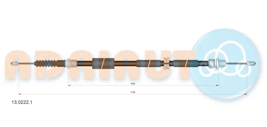 Seilzug, Feststellbremse hinten links hinten rechts ADRIAUTO 13.0222.1 Bild Seilzug, Feststellbremse hinten links hinten rechts ADRIAUTO 13.0222.1