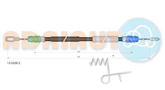 Seilzug, Feststellbremse hinten rechts ADRIAUTO 13.0226.2 Bild Seilzug, Feststellbremse hinten rechts ADRIAUTO 13.0226.2