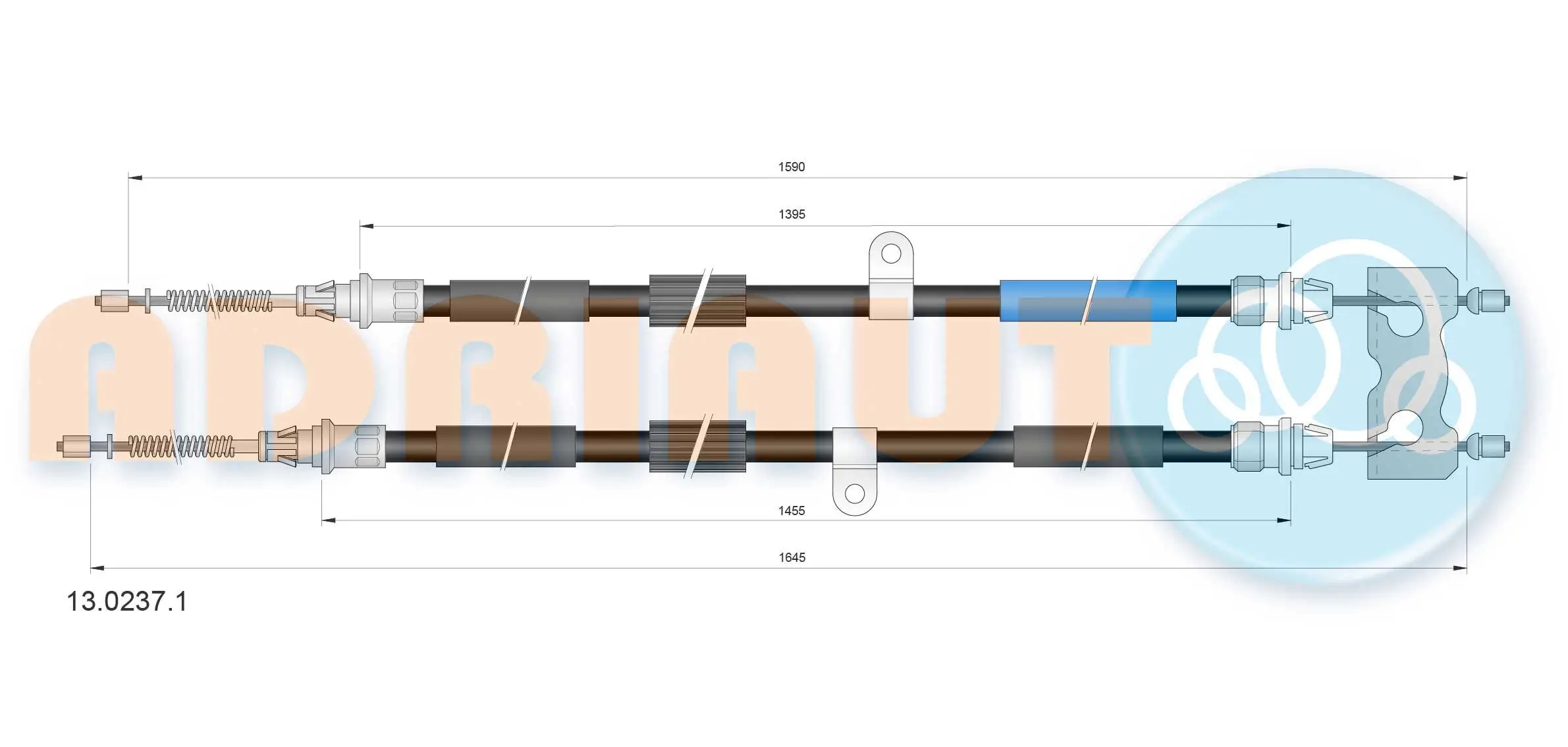 Seilzug, Feststellbremse hinten ADRIAUTO 13.0237.1