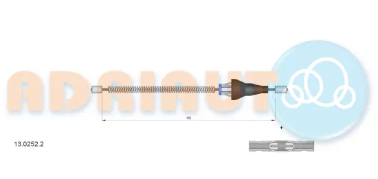 Seilzug, Feststellbremse hinten links hinten rechts ADRIAUTO 13.0252.2 Bild Seilzug, Feststellbremse hinten links hinten rechts ADRIAUTO 13.0252.2