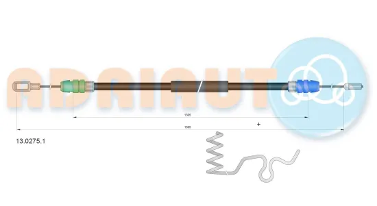 Seilzug, Feststellbremse hinten links ADRIAUTO 13.0275.1 Bild Seilzug, Feststellbremse hinten links ADRIAUTO 13.0275.1