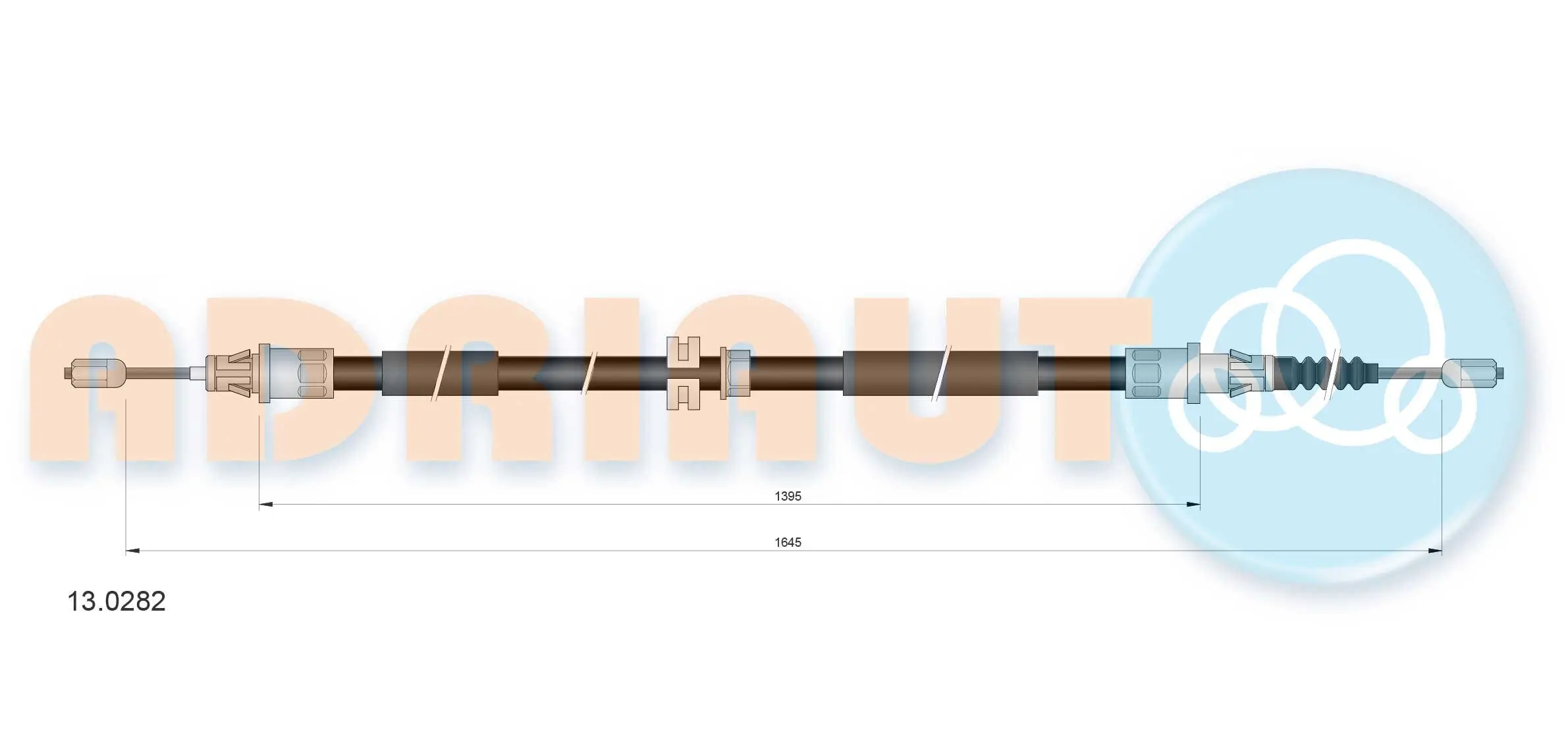 Seilzug, Feststellbremse hinten links hinten rechts ADRIAUTO 13.0282